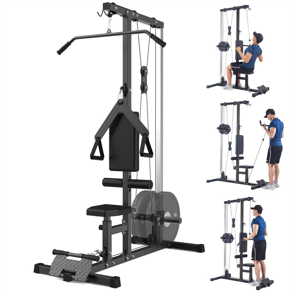 Cable Machine LAT Pulldown Tower High Low Pulley Stations Leg Support Tricep Wor