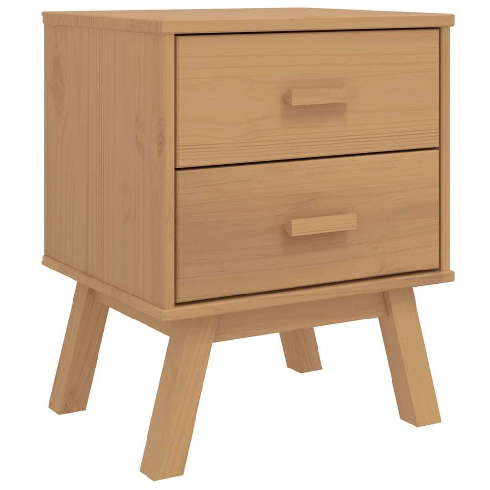 Bedside Cabinet Brown Solid pinewood with a wax finish Medium