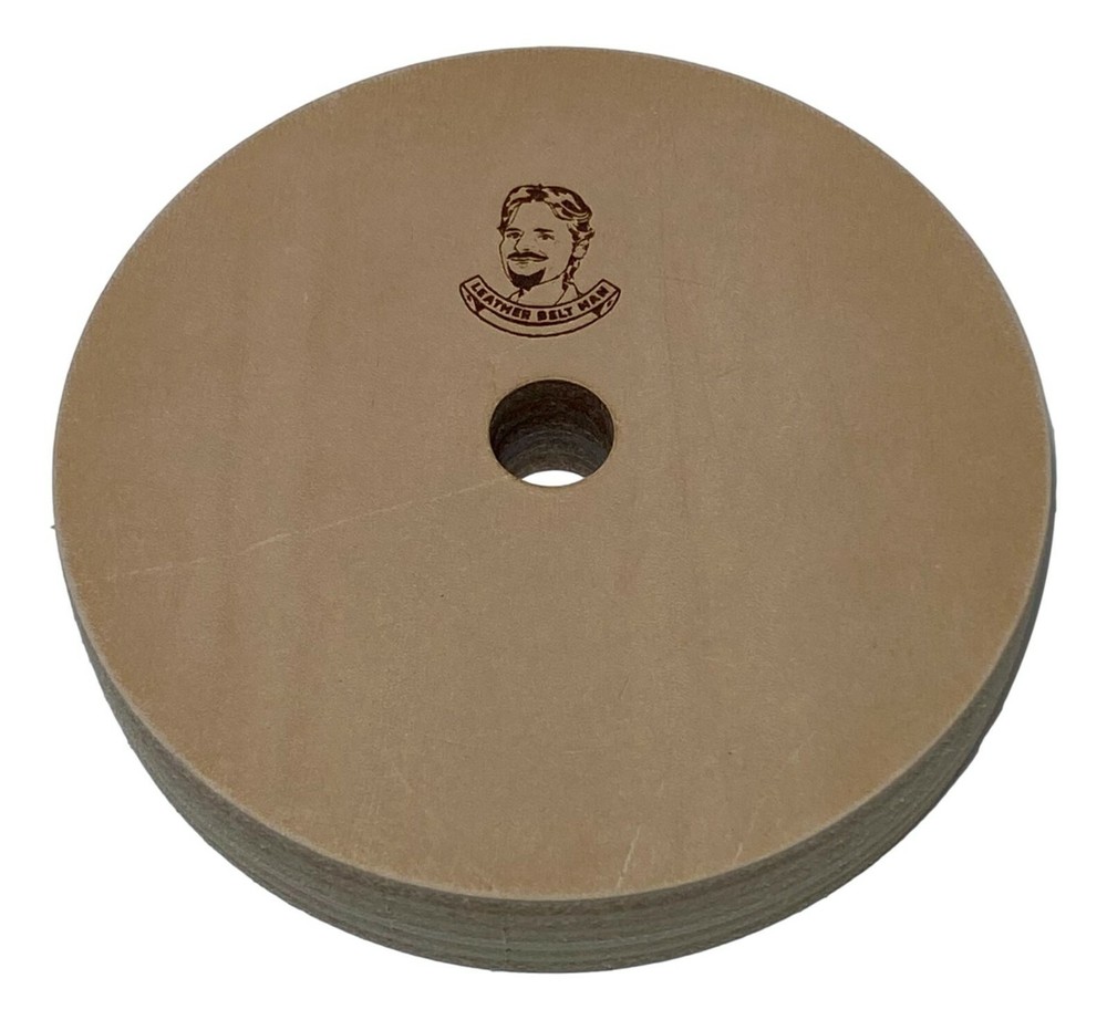 4" Diameter Leather Honing Wheel - Fits 1/2" Arbor - With Buffing Compound