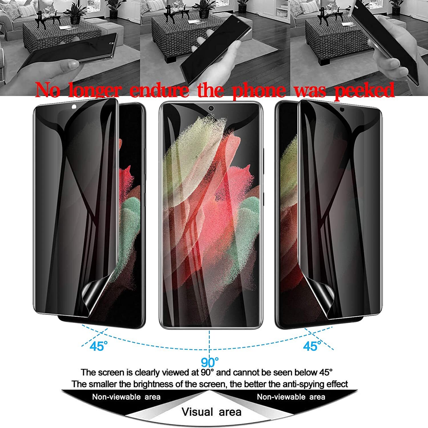 Privacy Hydrogel Screen Protector Camera Protector for Samsung S24 Ultra Plus 23