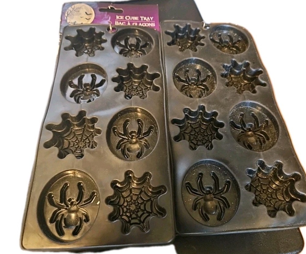 2-PACK ICE CUBE TRAY-SPIDER & WEBS-NEW!!