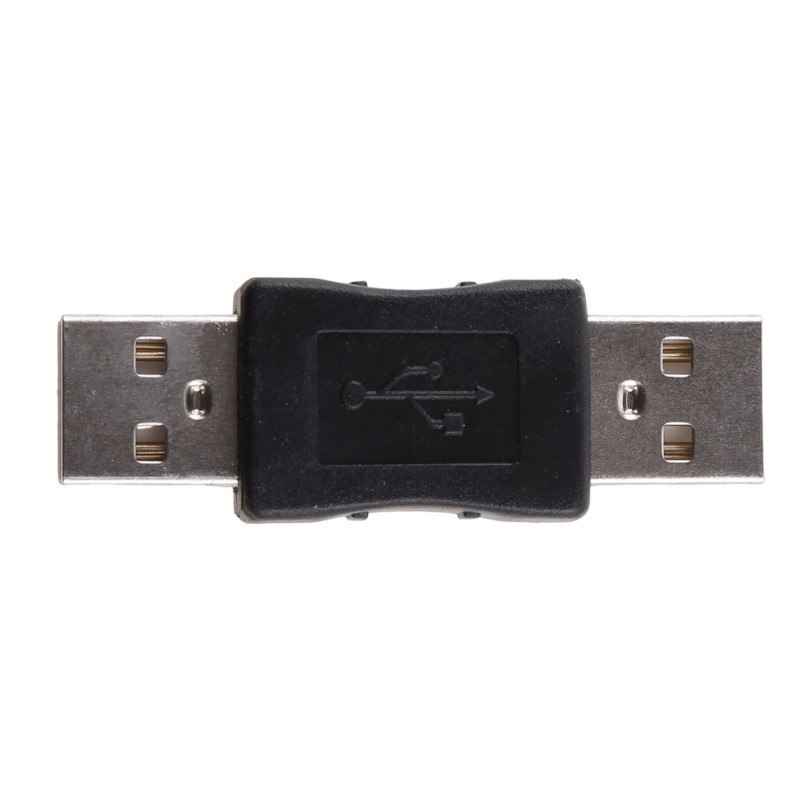 Double USB 2.0 Converter Coupler Extension Extender Connector Black for Computer