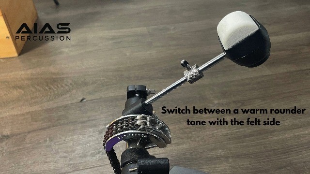 Adjustable Two-Way Bass Drum Beater with Dual Surface Head & Weight Control