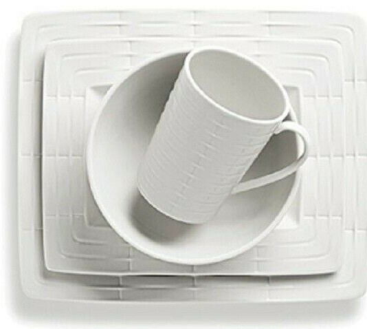LENOX 365 SCULPTURE RECTANGULAR 4pc WHITE BNIB RARE $100