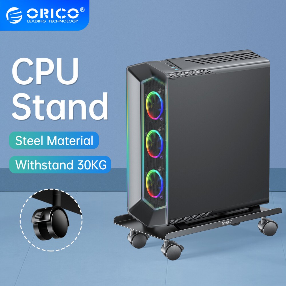 ORICO Mobile CPU Stand Adjustable Computer Tower Stand with Caster Wheels Sturdy