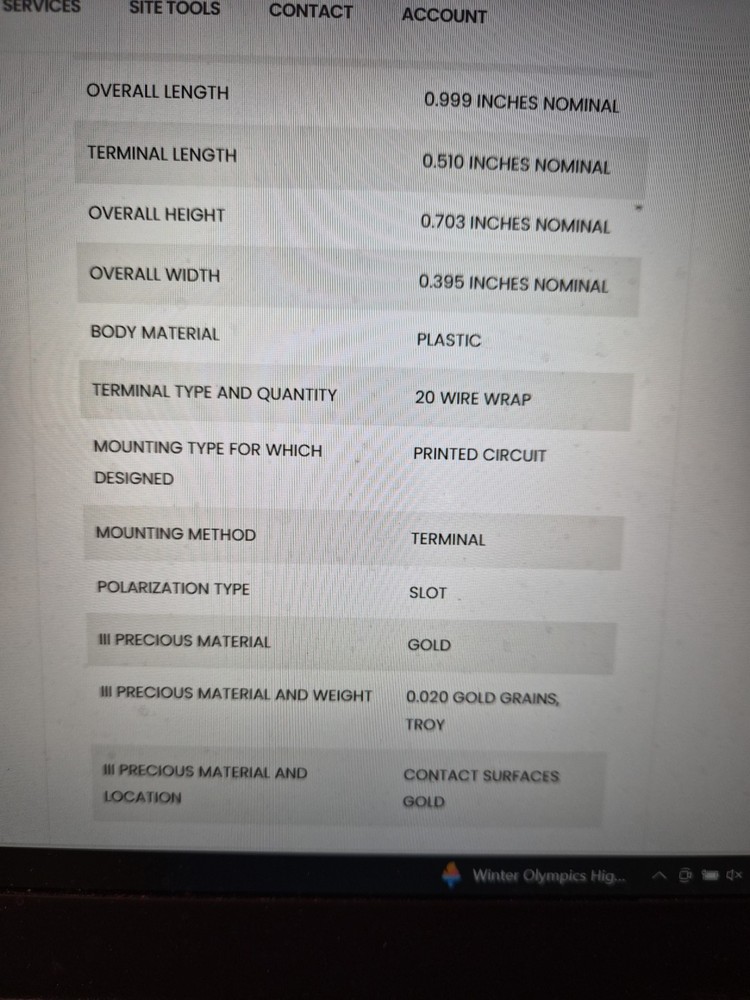 5 EACH IC SOCKET, 20-PIN DIP SOCKET, Wire Wrap, Screw Machine, Gold-plated Brass
