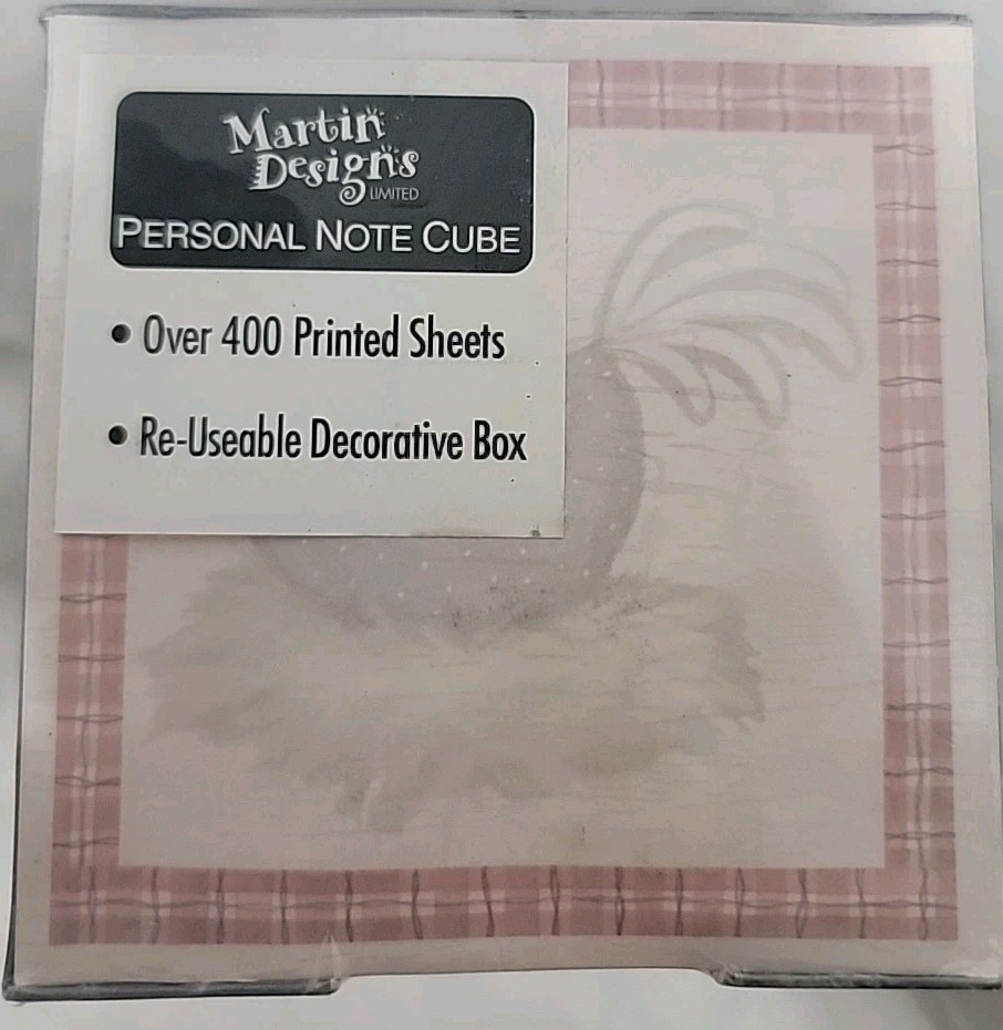 Martin Designs Personal Note Cube Over 400 Printed Sheets With Roosters 2003