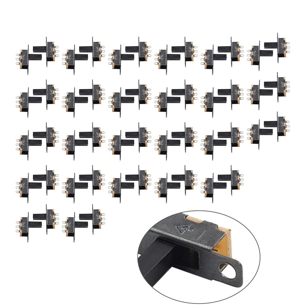 50Pcs 8mm Vertical Slide Switch SPDT 2 Position 3 Terminals PCB Panel Latching