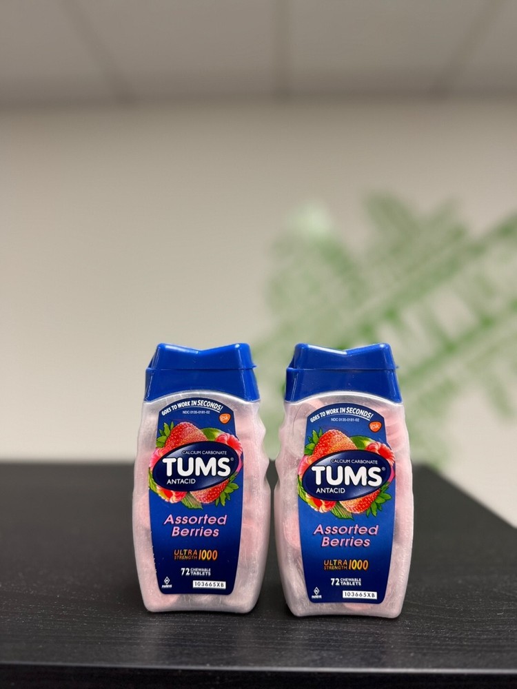 TUMS Ultra Strength 1000 Assorted Berries Chewable Tablets - 72 Count 2set