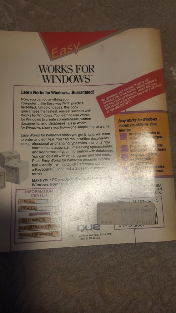 QUE Easy windows in full color paper manual