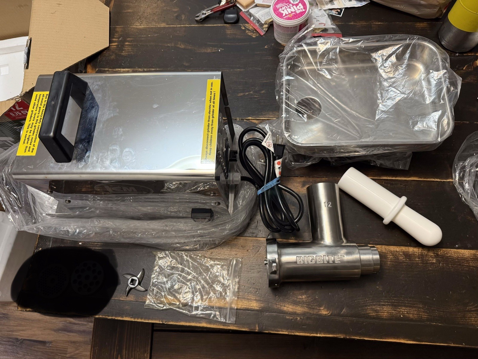 BARELY USED…LEM BigBite #12 Stainless Steel Meat Grinder, 0.75 HP,