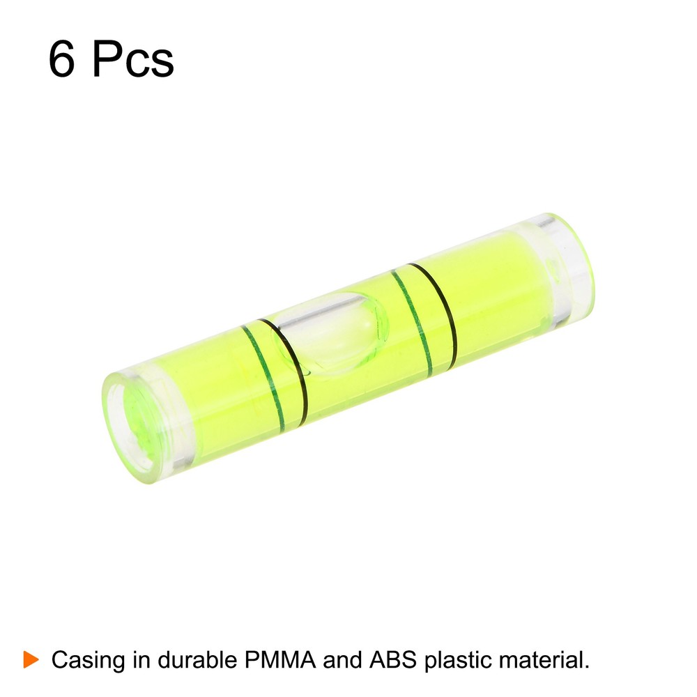 6pcs Small Cylindrical Bubble Level Vials 8x35mm Levels Measuring Tools