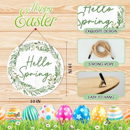 Hello Spring Door Decor, Easter Welcome Spring Sign For Green hello spring