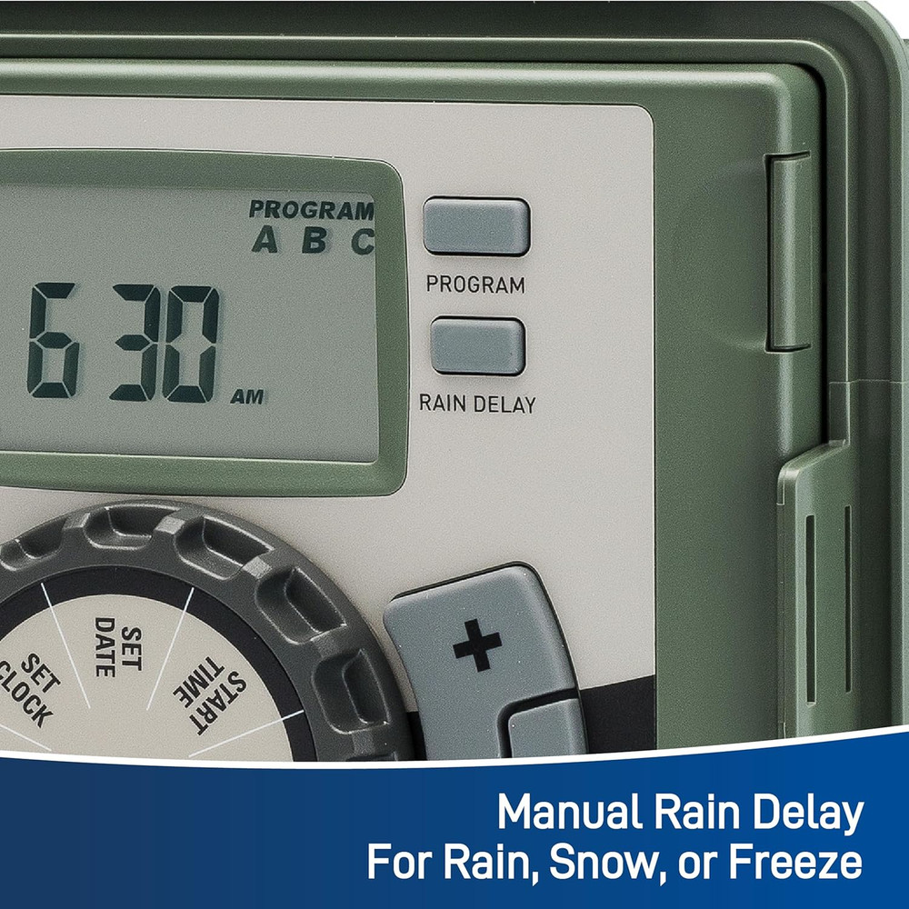 57894 4-Station Outdoor Swing Panel Sprinkler System Timer