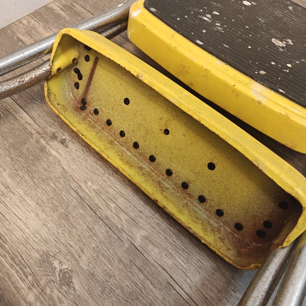 Vintage Chippy Yellow Cosco Folding 2 Step Stool