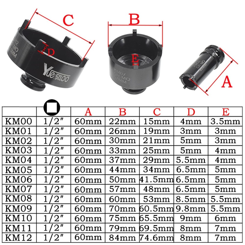 Yuesstloo 13 PCS Spindle Nuts Socket Kit Ball Joints Axle Locknut Remove...