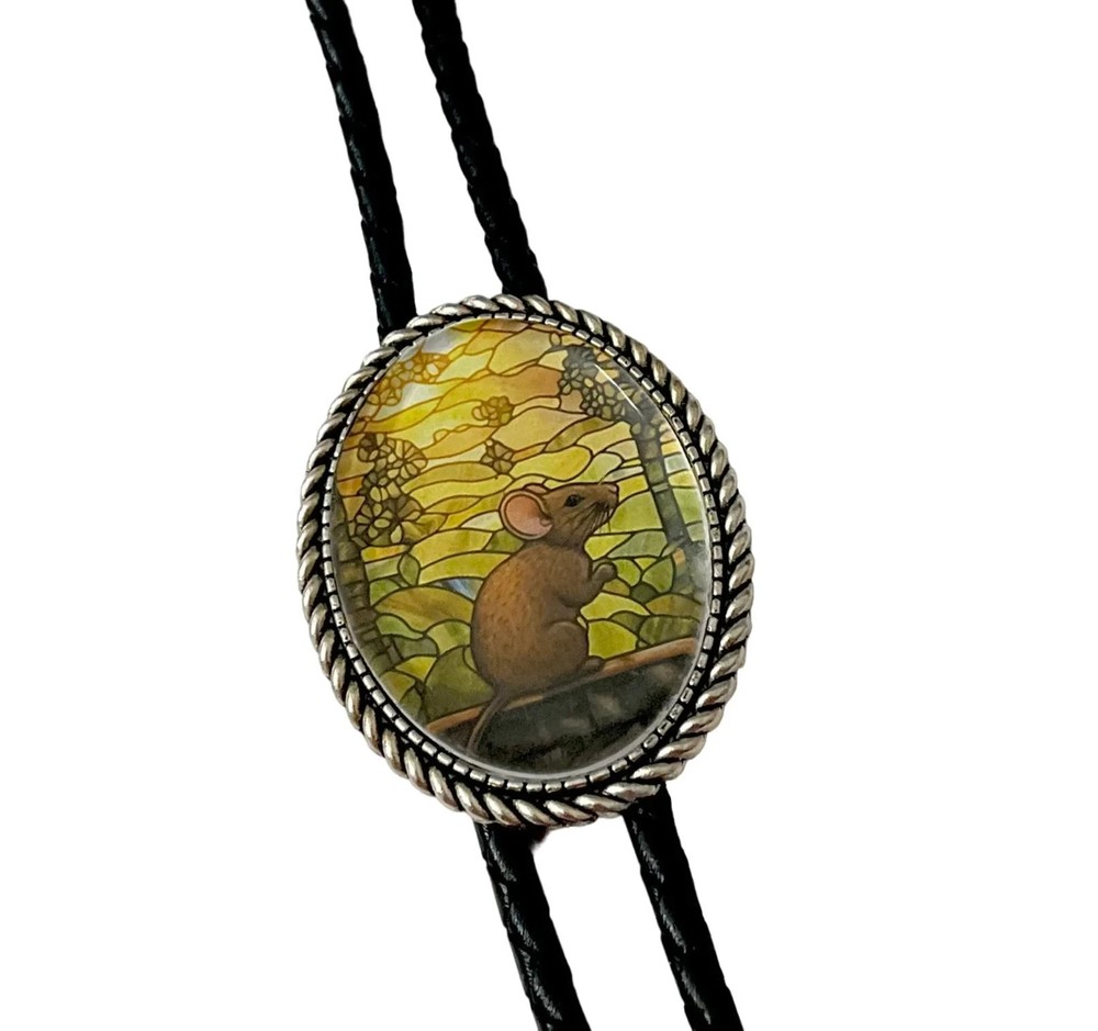 MOUSE Bolo Tie - Personalized Cord Color ,length , and tips /A04