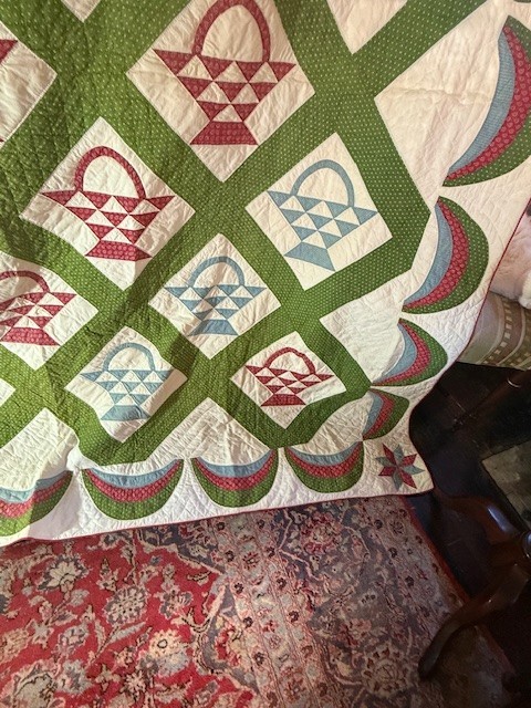 Glorious 19Th Century Basket Quilt