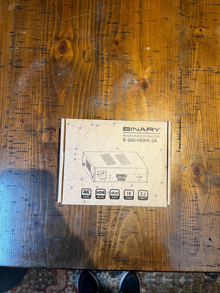 Binary B-260-HDMI-2A 4K HDR Audio Extractor, Analog & Digital Audio - Black