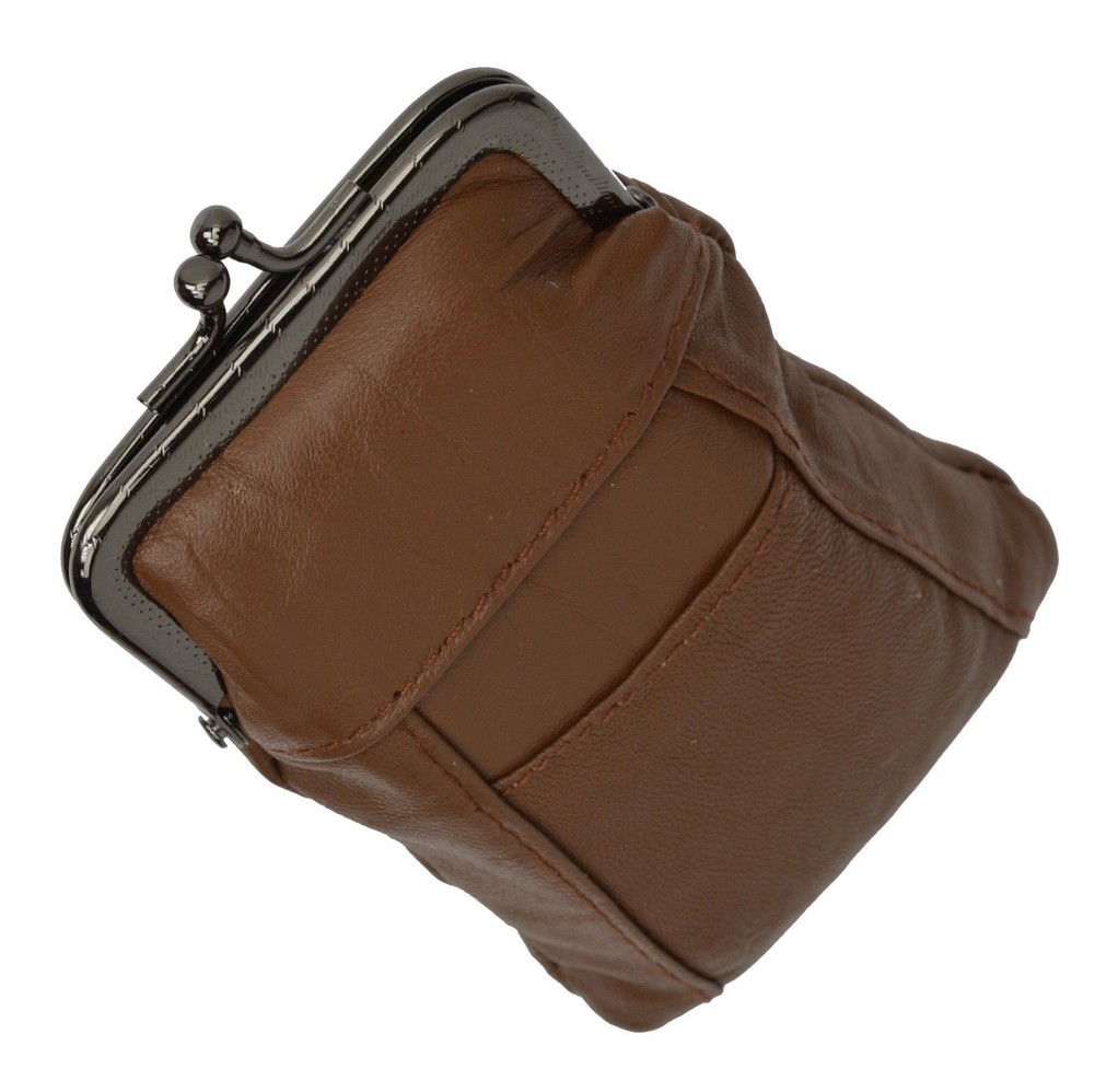 Genuine Leather Holder Lighter Pocket Clasp Open Soft Cigarette Case