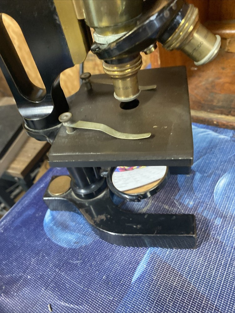 Antique Bausch & Lomb Jug Handle Microscope Plus Case