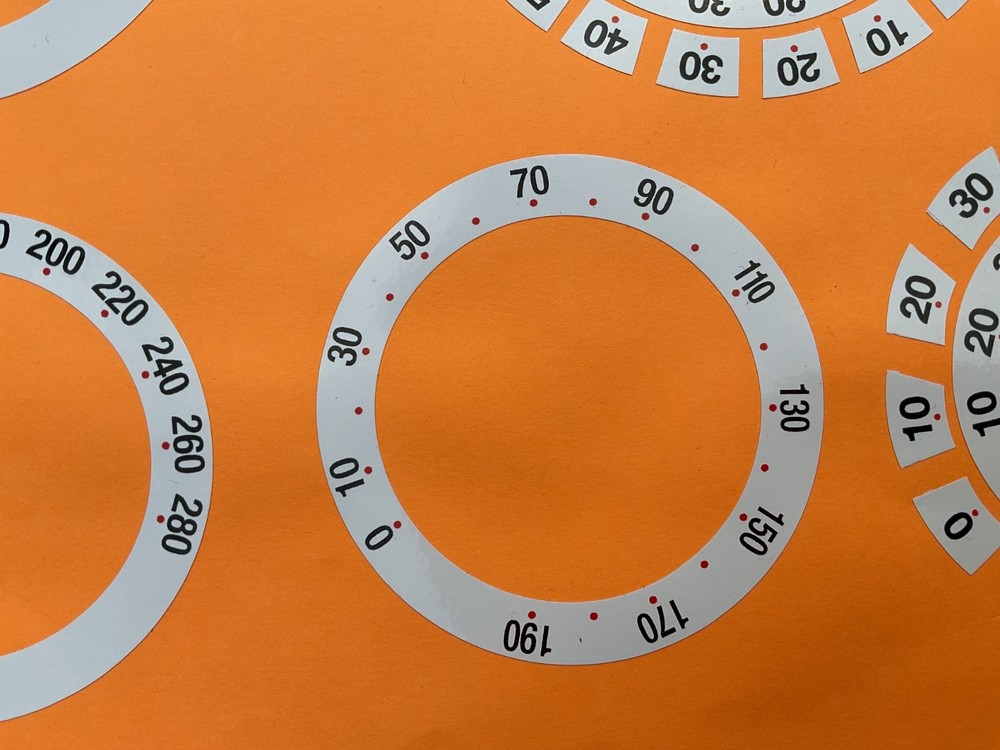 SPEEDO OVERLAY CONVERSION KIT STICKERS MPH or KPH WHITE SPEEDOMETER DIALS