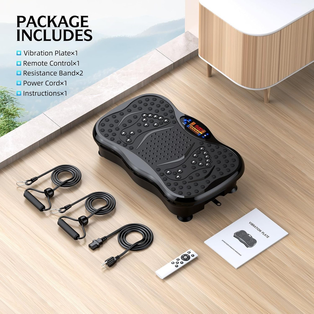 Vibration Plate Exercise Machine, Lymphatic Drainage, 330Lbs Max User Weight
