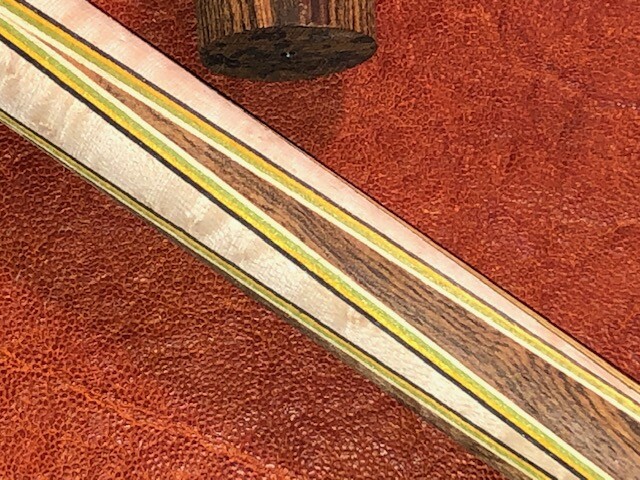 TNT 4 Point Prong Pool Cue Front. Bocote into Maple.