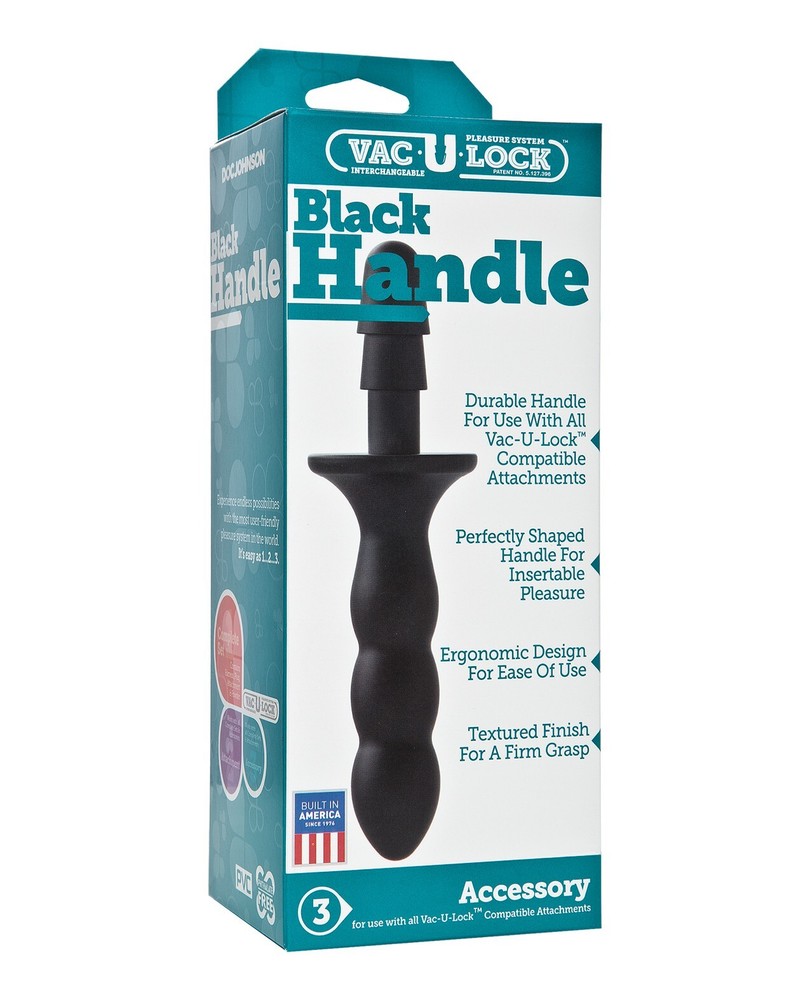 Vac U Lock Black Handle Accessory for Vac-U-Lock Dildos Dong by Doc Johnson