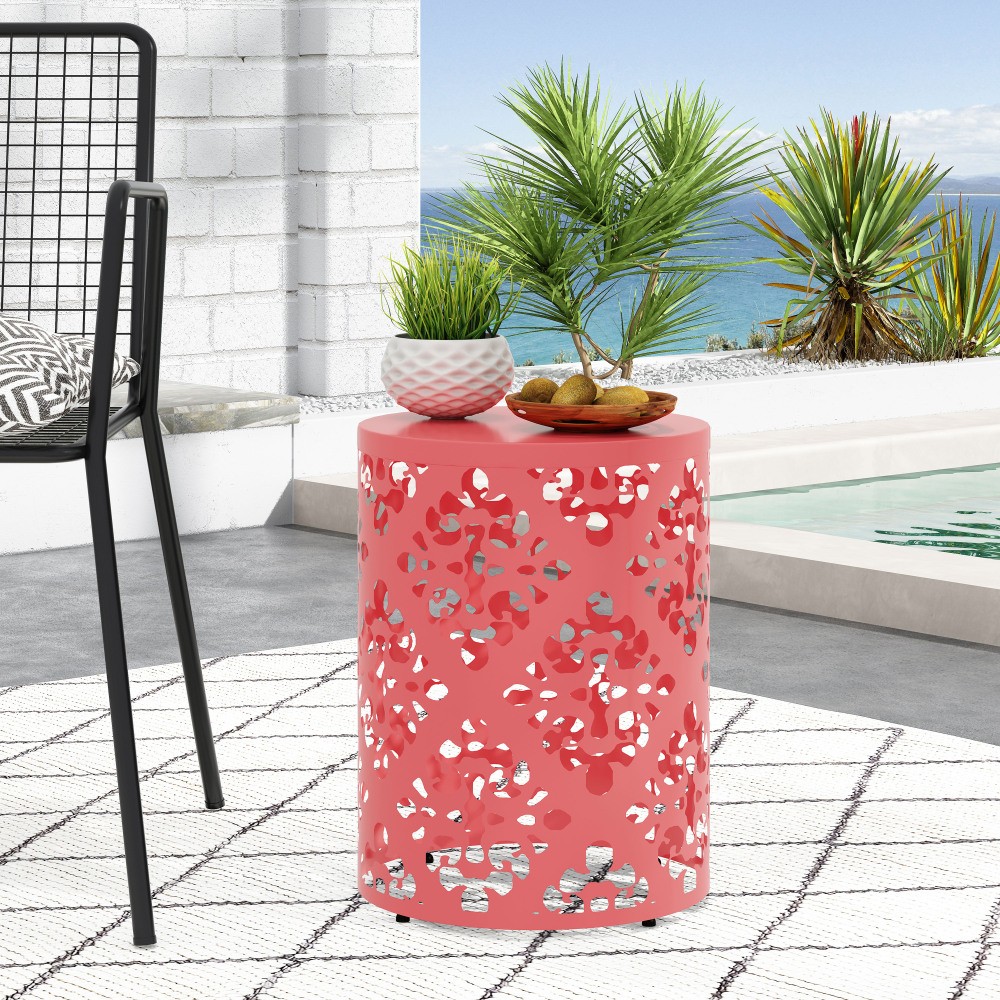 Outdoor Metal End Table Large