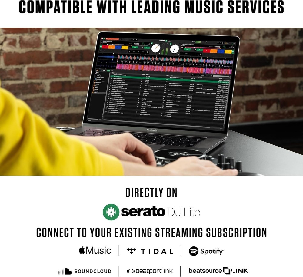 DJ Controller Plastic 2 Decks USB Interface Built-in Lights for Beginners