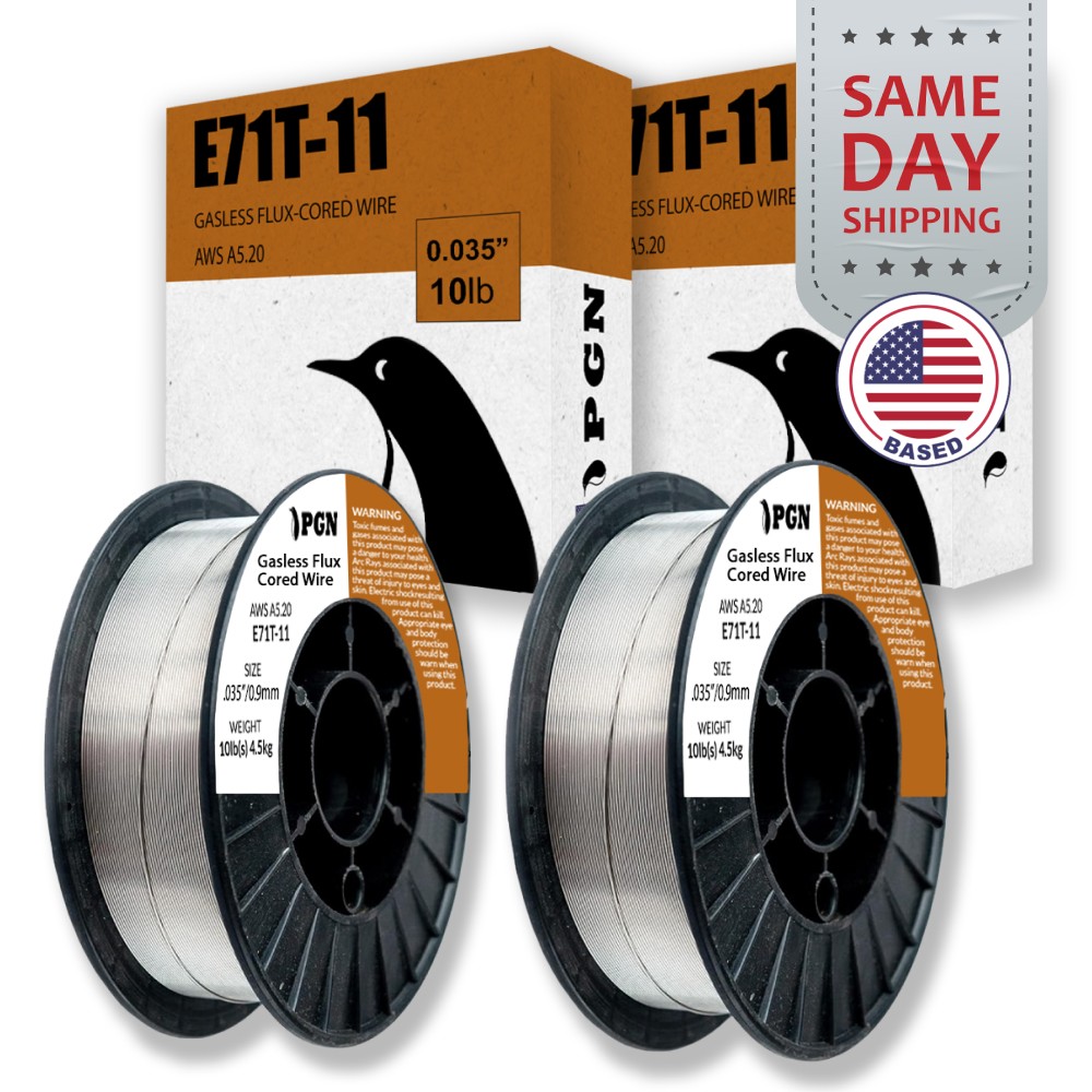 (2 x 10-Lb Spools) E71T-11 .035" Flux Core Welding Wire - Gasless Mild Steel MIG