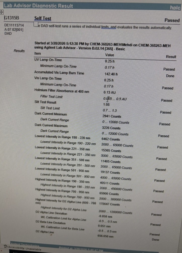 Agilent 1200 G1315B Diode Array Detector - Tested and Working