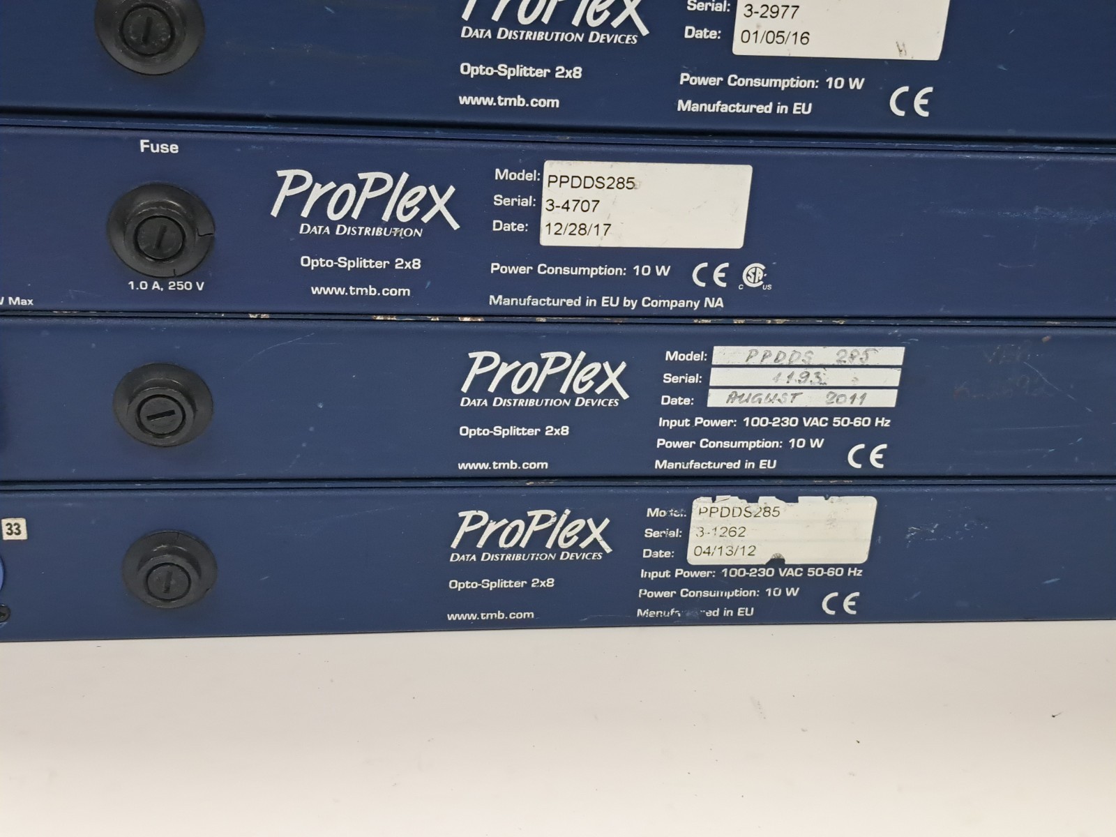 TMB ProPlex PPDDS285 DMX512 Opto-Splitter 2x8 2x 5-Pin XLR In 8x Out Rackmount