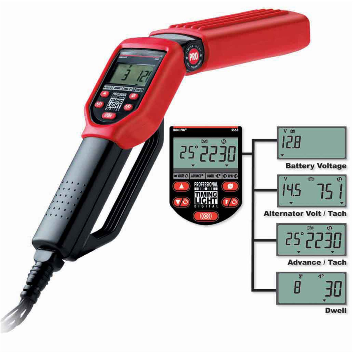 Equus 5568 Pro Digital Timing Light with Four-Function Readout