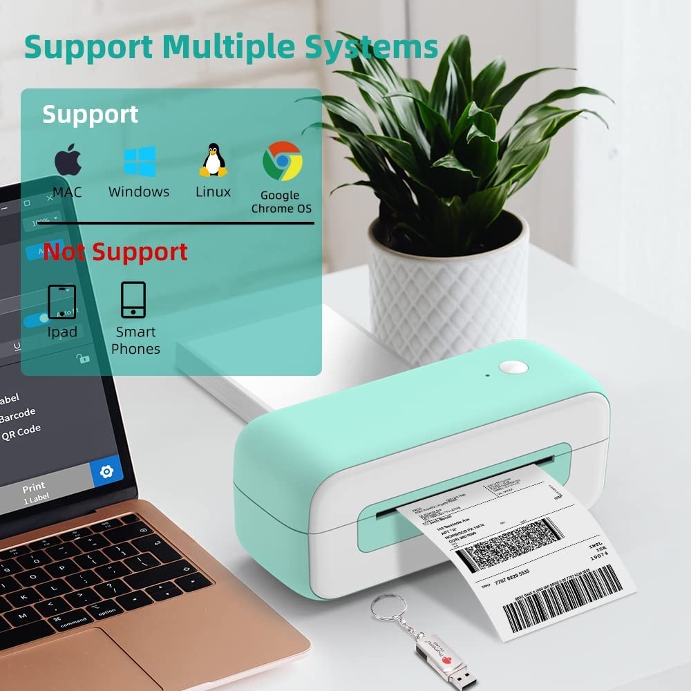 Thermal Label Printer Shipping Barcode Printer USB Connect for UPS USPS FedEx