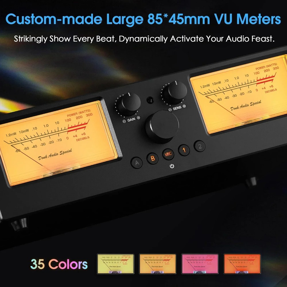 VU3PRO Amplifier / Speaker Selector with VU Meter 2-IN-2-OUT Switcher Box FromUS
