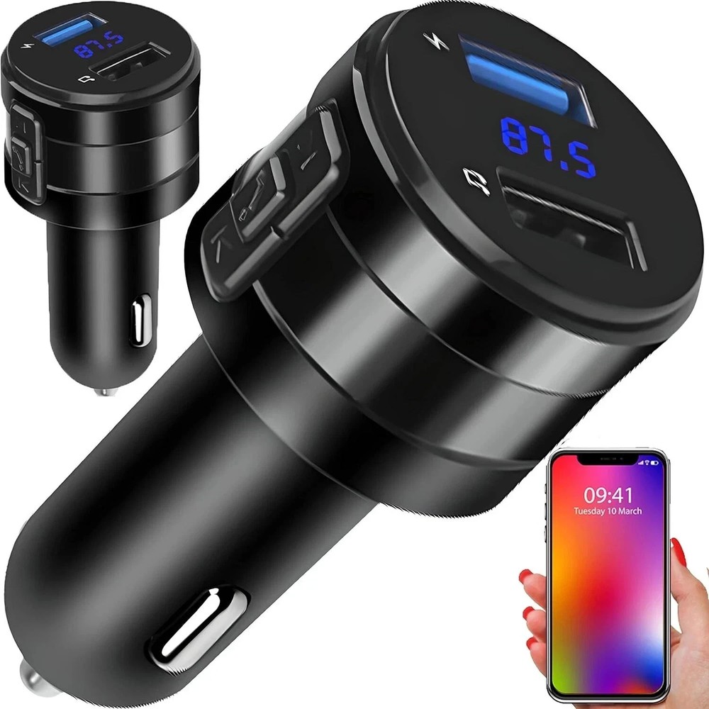 Car Music Bluetooth Adapter Radio Cigarette Lighter BT 5.0 FM Transmitter A51-