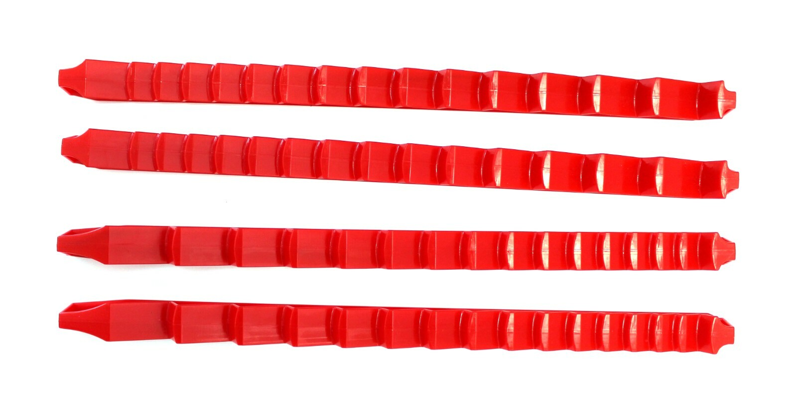 Red Plastic Low Profile 30 Tool Wrench Organizer Rail 4-Piece Set JSP