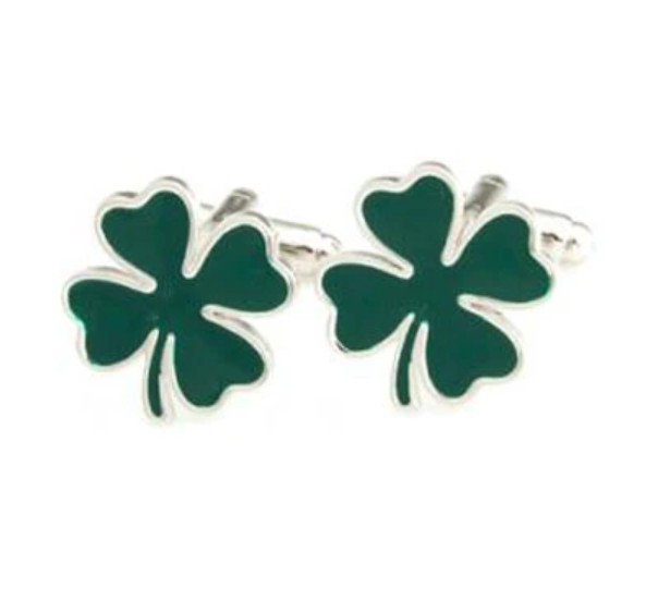 Four 4 Leaf Clover Stainless Steel Cuff Links Dress Shirt Cufflinks