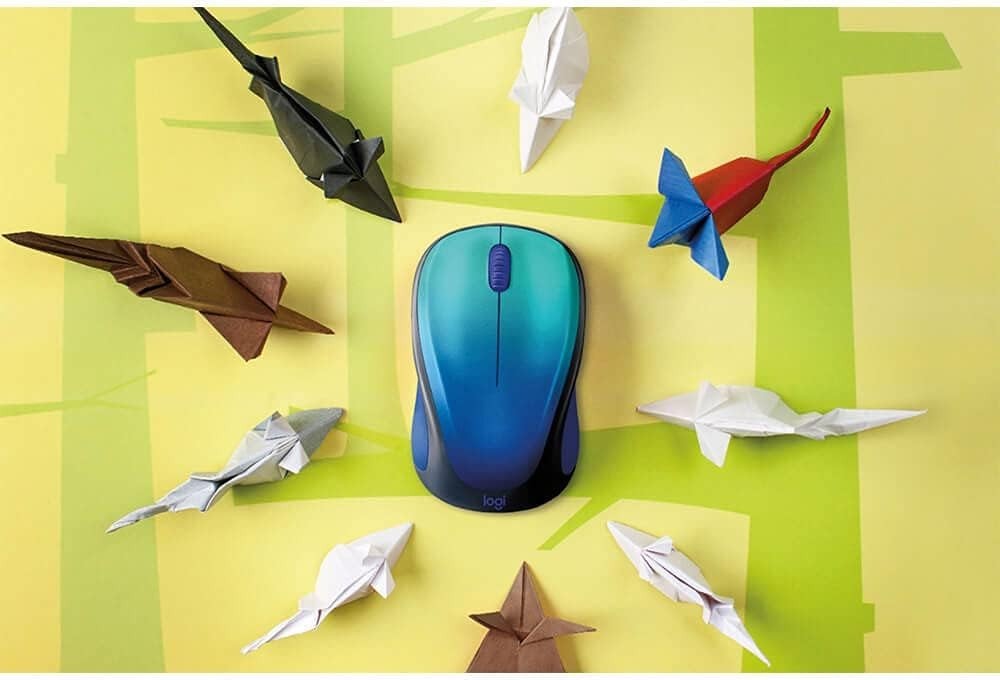 Logitech M317 Wireless Mouse 1K DPI Optical Tracking USB Receiver Aurora Blue