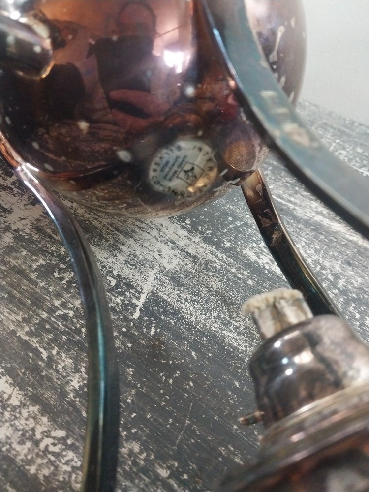 Silver-Plated Coffee or Tea Urn Warmer w/Burner