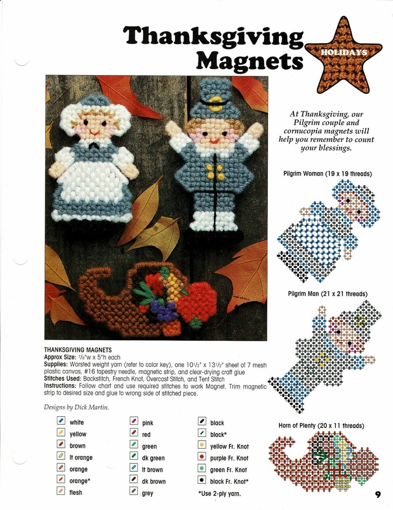 Magnets Thanksgiving 2 Plastic Canvas Patterns Projects  a1