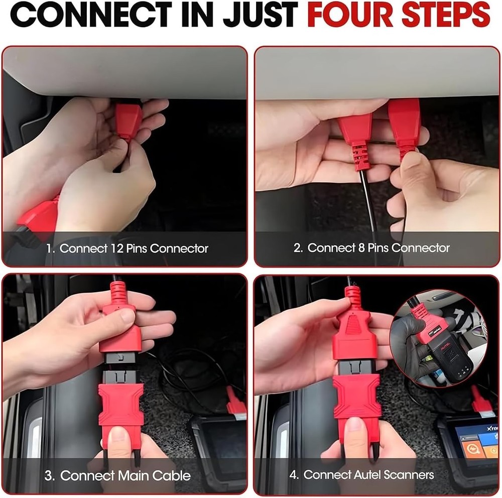 Car Cable Adaptor for 12+8 Programming Cable Connector, Vehicle OBD2 Diagnostic