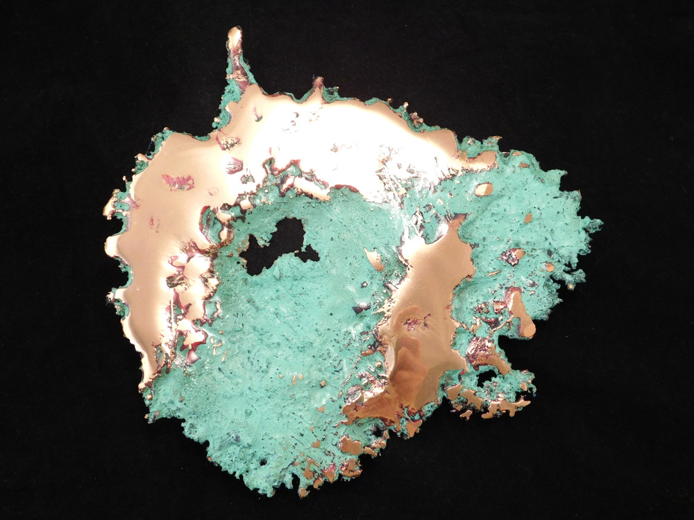 BIG! Bright Solid COPPER SPLASH Art Sculpture 429gr