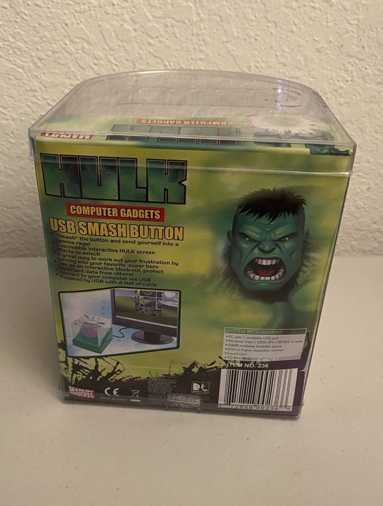 Hulk Smash Button Computer USB Gadget Marvel Screen Effect Interactive Toy New