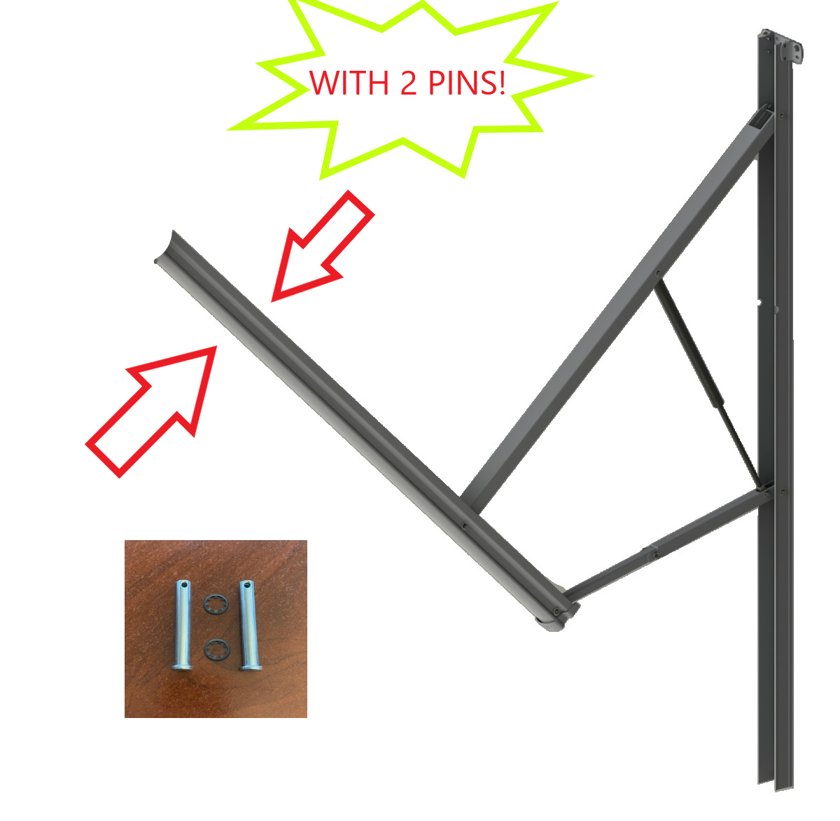 9100/9200 POWER RV AWNING REPLACEMENT FRONT CHANNEL 64.5IN BLACK W/PINS