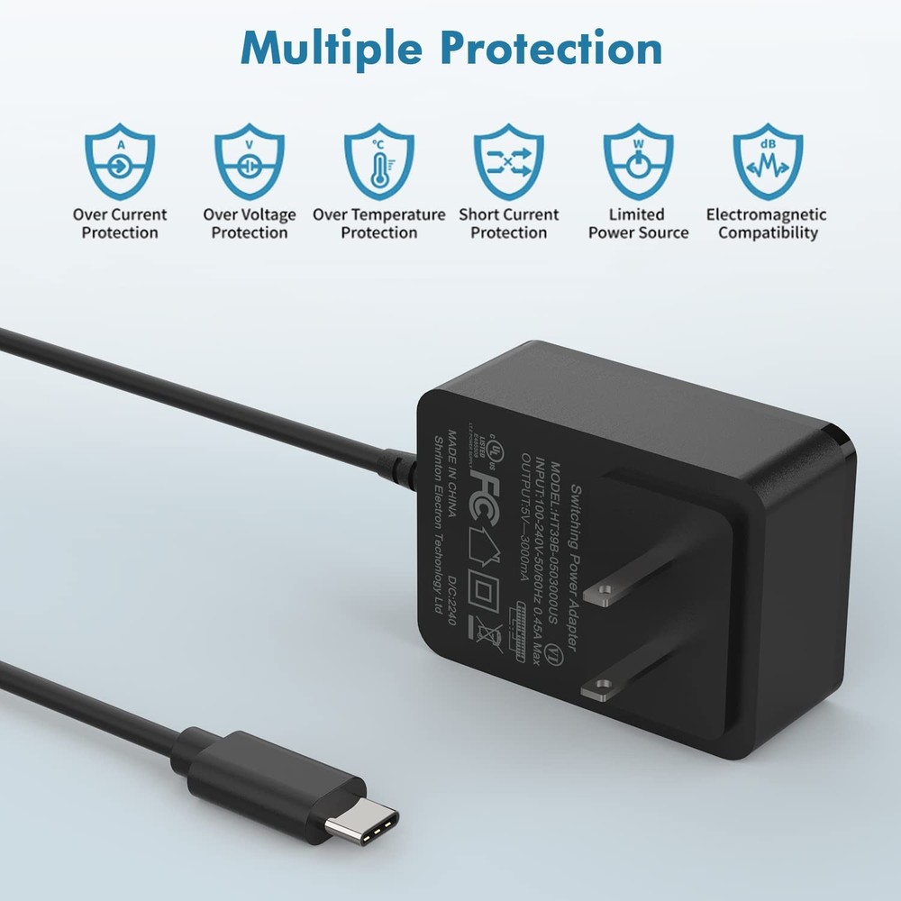 AMVR Fast Charger USB-C Charging Cable Compatible with Quest Black