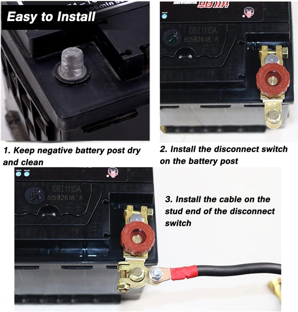Top Post Battery Disconnect Switch - Quick Cut Off Red