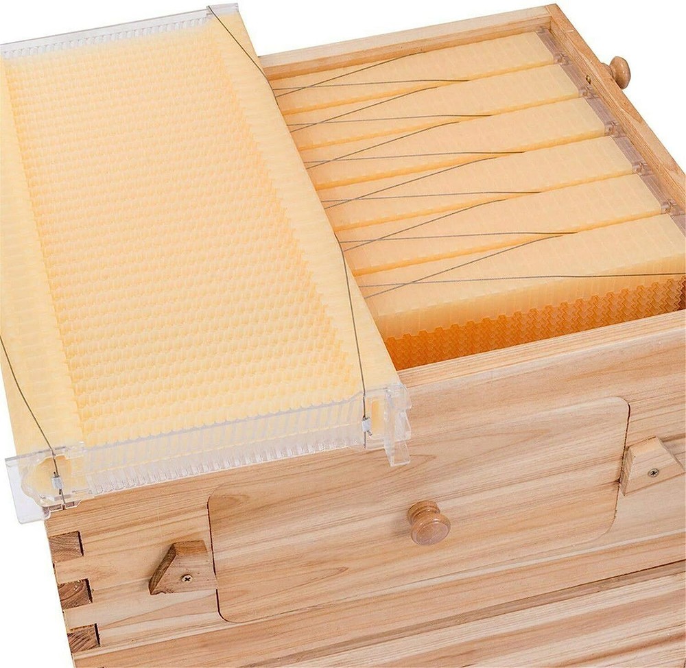 7Pcs Automatic Bee Frames w/ Auto Beehives Honey House Beekeeping Boxes Bee Hive